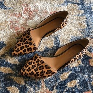 J crew calf hair leopard d’orsay flats